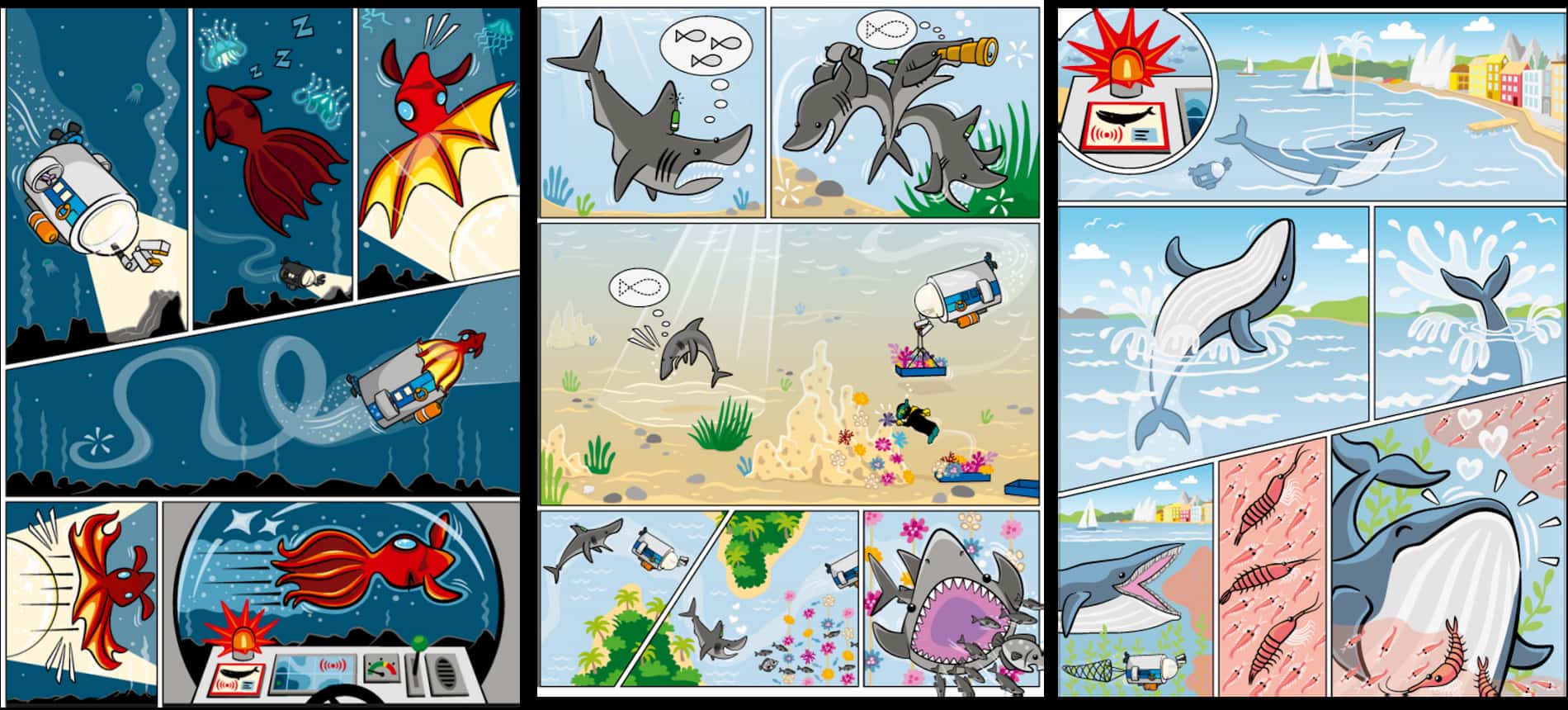 Submerged Grafik im Comic-Style